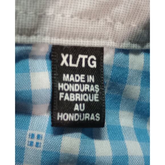 Saks Fifth Avenue Shirt‎ Mens XL Gingham Check Slim Fit Long Sleeve Dress Shirt - Picture 8 of 10